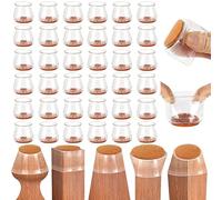 Youery 32 pezzi 18-25mm Gommini per Sedie Rotondi Con feltrini aggiornato ispessito,Coprigambe per sedie,Protezioni per Gambe di Sedie Mobili, Mobili Antiscivolo Proteggere Pavimento (S)