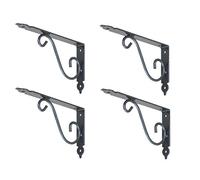 Youery 4 Pezzi Staffe per Mensole a Parete 150 * 110 MM Supporti per Mensole Triangolare Staffe per mensole Scaffale per Libri,Mensola della Cucina,Supporto di Vaso di Fiori(Nero)