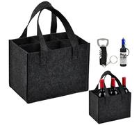 Youery Flaschenträger 6 Flaschen,Flaschentasche, in Feltro Pieghevole e Resistente per Trasporto Vino, Ideale per Bottiglie Vetro da 1.5 Litri d'Acqua