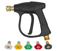 Youery Pistola Idropulitrice,Pistola Lancia per Idropulitrice Alta Pressione M22-14mm, Set con 5 Ugelli a Sgancio Rapido e Adattatore 1/4", per Pulizia Auto, Moto, Bici e Pavimenti