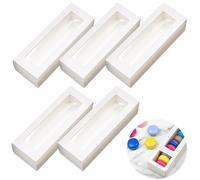 Youery Set di 10 Scatole per Macaron con Finestra, Scatola di Torta Rettangolare per Cupcake Biscotti Biscotti Caramelle, 20,5 x 7 x 5 cm, Piccole Scatole per Panetterie, Famiglie e Artigiani (Bianco)