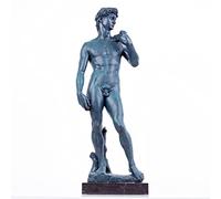 YouFine Statua David in bronzo, Statua David di Michelangelo Replica, scultura mitologica greca classica Statua David in bronzo, Statua David per Home Decor (72 cm blu)