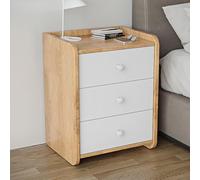 YOUGANG Comodino con cassetti e ripiano aperto, moderno comodino in legno naturale, per camera da letto, soggiorno, casa, ufficio (acero, G)