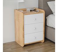 YOUGANG Comodino con cassetti e ripiano aperto, moderno comodino in legno naturale, per camera da letto, soggiorno, casa, ufficio (acero, F)