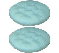 YOUGANG Confezione da 2 cuscini rotondi per sedia, 35 x 35 cm, in cotone, imbottitura completa, per sala da pranzo e cucina, antiscivolo, per pavimento e sedile dell'auto (blu acqua)