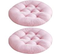 YOUGANG Confezione da 2 cuscini rotondi per sedia 35x35cm in cotone con imbottitura completa, cuscini circolari per sedie da pranzo e cucina, cuscino antiscivolo per seduta a pavimento e sedile auto