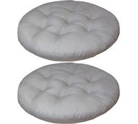 YOUGANG Confezione da 2 cuscini rotondi per sedia da 35 x 35 cm, in cotone, imbottitura completa, per sala da pranzo e cucina, cuscini antiscivolo per pavimento e sedile dell'auto (grigio chiaro)