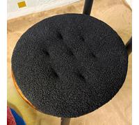 YOUGANG Confezione da 2 cuscini rotondi per sedia in pile, 40/45/50 cm, super morbidi, per sala da pranzo, cucina, auto, soffice peluche per divano (nero, 50 x 50 cm)