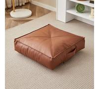 YOUGANG Cuscino di rialzo in ecopelle, cuscino per pavimento, spesso, quadrato, portatile, impermeabile, per sedie da giardino e sedie a rotelle, per anziani (marrone, 50 x 50 x 10 cm)