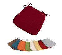 YOUGANG Cuscino per sedia a forma di U, per sedie da pranzo, cucina, ufficio, antiscivolo, con legacci, in schiuma ad alta densità, per interni ed esterni (rosso, 45 x 42 cm)