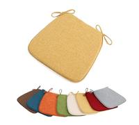 YOUGANG Cuscino per sedia a forma di U, per sedie da pranzo, cucina, ufficio, antiscivolo, con legacci, in schiuma ad alta densità, per interni ed esterni (giallo, 42 x 40 cm)