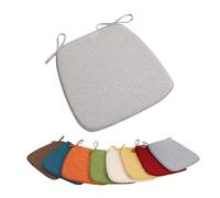 YOUGANG Cuscino per sedia a forma di U, per sedie da pranzo, cucina, ufficio, antiscivolo, con legacci, in schiuma ad alta densità, per interni ed esterni (grigio chiaro, 45 x 42 cm)