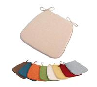 YOUGANG Cuscino per sedia a forma di U, per sedie da pranzo, cucina, ufficio, antiscivolo, con legacci, in schiuma ad alta densità, per interni ed esterni (beige, 42 x 40 cm)