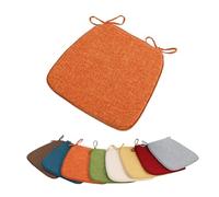 YOUGANG Cuscino per sedia a forma di U, per sedie da pranzo, cucina, ufficio, antiscivolo, con legacci, in schiuma ad alta densità, per interni ed esterni (arancione, 42 x 40 cm)