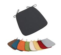 YOUGANG Cuscino per sedia a forma di U, per sedie da pranzo, cucina, ufficio, antiscivolo, con legacci, in schiuma ad alta densità, per interni ed esterni (nero, 42 x 40 cm)