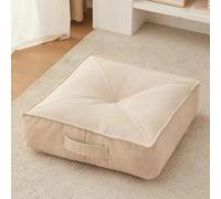 YOUGANG Cuscino per rialzo extra spesso 15 cm, rotondo/quadrato, 100% cotone, per poltrona, auto, ufficio, sedia per anziani postoperatori, sedia a rotelle (quadrato, beige, 40 x 40 x 15 cm)