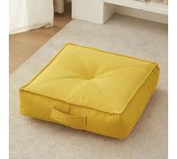 YOUGANG Cuscino rialzo extra spesso 15 cm, rotondo/quadrato, 100% cotone, per poltrona, auto, ufficio, sedia per anziani postoperatori, sedia a rotelle (quadrato giallo, 40 x 40 x 15 cm)
