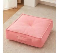 YOUGANG Cuscino rialzo extra spesso 15 cm, rotondo/quadrato, 100% cotone, per poltrona, auto, ufficio, sedia per anziani postoperatori, sedia a rotelle (quadrato, rosa, 40 x 40 x 15 cm)