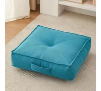 YOUGANG Cuscino rialzo extra spesso 15 cm, rotondo/quadrato, 100% cotone, per poltrona, auto, ufficio, sedia per anziani postoperatori, sedia a rotelle (quadrato, blu, 40 x 40 x 15 cm)