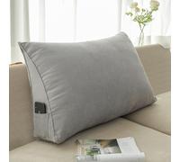 YOUGANG Cuscino triangolare per schienale, per letto/divano/divano, cuscino cilindrico per la schiena, con fodera rimovibile, cuscino di supporto lombare (grigio, 70 x 50 x 20 cm)