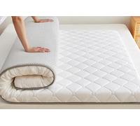 YOUGANG Materassino futon giapponese, singolo, matrimoniale, king size, pieghevole, tatami, portatile, per dormitorio da campeggio (bianco, 80 x 190 cm)