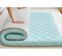 YOUGANG Materassino futon giapponese, singolo, matrimoniale, queen size, tatami, portatile, per dormitorio da campeggio (verde, 90 x 190 cm)