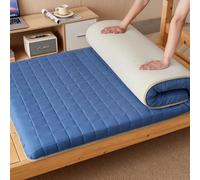 YOUGANG Materassino futon portatile, tatami giapponese, tappetino da viaggio, lettino per gli ospiti, super morbido, topper per pavimento (blu navy, 150 x 200 cm)