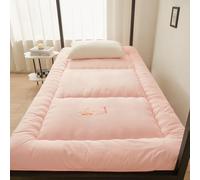 YOUGANG Materasso da pavimento giapponese, materasso futon, per dormitorio tatami, extra spesso, pieghevole, arrotolabile, traspirante, letto per gli ospiti (rosa, 90 x 190 cm)