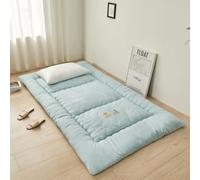 YOUGANG Materasso da pavimento giapponese, materasso futon, per dormitorio tatami, extra spesso, pieghevole, arrotolabile, traspirante, letto per gli ospiti (verde, 120 x 200 cm)