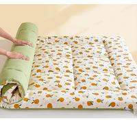 YOUGANG Materasso futon giapponese imbottito a pavimento, pieghevole, portatile, arrotolabile, da campeggio, morbido, per campeggio e viaggi (arancione, 150 x 200 cm)