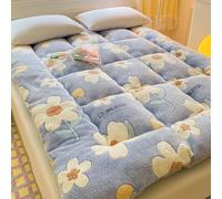 YOUGANG Materasso futon giapponese spesso 5 cm, coprimaterasso a pavimento, soffice e soffice, portatile, morbido, letto per gli ospiti, super morbido (blu, 120 x 200 cm)