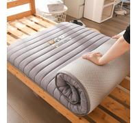 YOUGANG Materasso futon giapponese, spessore 5 cm, grigio, 200 x 220 cm, matrimoniale, rigido, rivestimento in poliestere, schiuma ad alta densità, sollievo dalla pressione, sollievo dal dolore alla