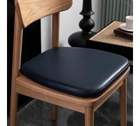 YOUGANG Set di 1/2/4 cuscini in memory foam per sedia da pranzo, in pelle PU, impermeabili, per interni ed esterni, antiscivolo, a forma di U, con lacci (blu, 36 x 37 cm, 2 pezzi)