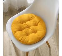 YOUGANG Set di 2 cuscini per sedie da interno ed esterno rotondi per cucina e sala da pranzo, cuscino per seduta a terra da 30/40/45/50 cm, cuscino comodo per sedile auto (Giallo, 50 cm)