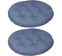 YOUGANG Set di 2 cuscini rotondi in cotone, 35 x 35 cm, imbottiti, per sedie da pranzo e cucina, antiscivolo, colore: blu navy