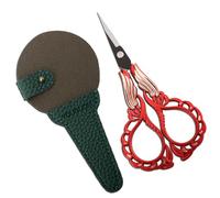 YOUGUOM Piccole forbici da cucito con coperchio, forbici affilate per lavori artigianali, ricamo, cucito, filettatura, piccole cesoie per punto croce, colore rosso dorato