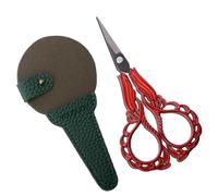 YOUGUOM Piccole forbici da ricamo, cucito, artigianato, forbici a punta affilata, per lavori di cucito, lavori artigianali, strumenti fai da te, forbici rosse vintage da 10,9 cm, con guaina