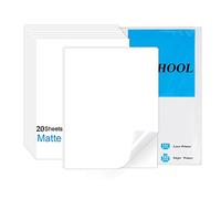 Youhool, adesivo in vinile impermeabile, stampabile, per stampanti a getto d'inchiostro e Cricut Maker, 21,6 x 27,9 cm, dimensioni totali 20 fogli