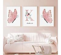 Youihom 3 Poster da Parete Rosa 30 x 40 cm Quadri Ballerina Cameretta Ragazza Stampe Camera Bambini Quadro Bambino Tela Nordico Quadretti Neonato senza Cornice