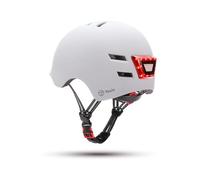 Youin Casco da bicicletta LED anteriore e posteriore ricaricabile USB, omologato EN1078, ventilato e regolabile - Colore Bianco, Taglia M (54-57 cm)