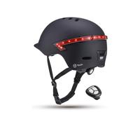 Youin Casco Smart con LED intermittenze e telecomando Bluetooth, ricarica USB, 7 colori, indicatori di direzione, omologato EN1078 - Casco intelligente regolabile