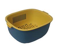 Youka Cestello di Scarico per Scolapasta da Cucina, Set di Ciotole per Scolapasta 2-in-1, Plastica PP Senza BPA Doppio Strato Staccabile per Lavare Verdure e Frutta