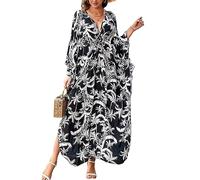 YouKD Abito estivo spazioso in caftano Bohemian Beach Bikini Cover Up Plus Size Robe da donna, A colore 3, Taglia unica