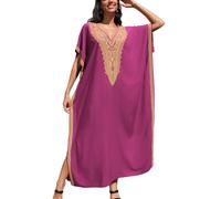 YOUKD Abito Lungo da Donna Coprispalle Bohémien in Caftano Lungo con Taglio Basso Estivo Maxi Robe per Donna