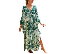 YouKD - Abito lungo da donna estivo, stile bohémien, kaftano da spiaggia, copricostume da bikini, taglia unica, Etichettalia unica