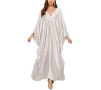YouKD Abito lungo da donna stile caftano, bohémien, costume da bagno, copricostume da spiaggia, vestaglie, taglia unica, abbigliamento per la casa, Taglia unica