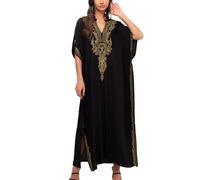 YOUKD Caftano Bohémien Floreale Ricamato Spazioso per Spiaggia, Bikini, Copricostume, Abito Taglia Grande per Donne, Taglia unica