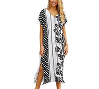 YOUKD Caftano da Donna Maxi Bohemian Abito Beach Bikini Vestaglia Lunga Kimono Loungewear Taglia Unica