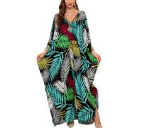 YouKD Caftano lungo da donna, stile bohémien, cardigan da spiaggia, copricostume da bagno, vestaglia taglie forti, Taglia unica