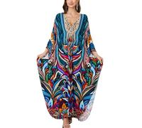 YouKD Caftano lungo da donna, stile bohémien, cardigan da spiaggia, copricostume da bagno, vestaglia taglie forti, Etichettalia unica